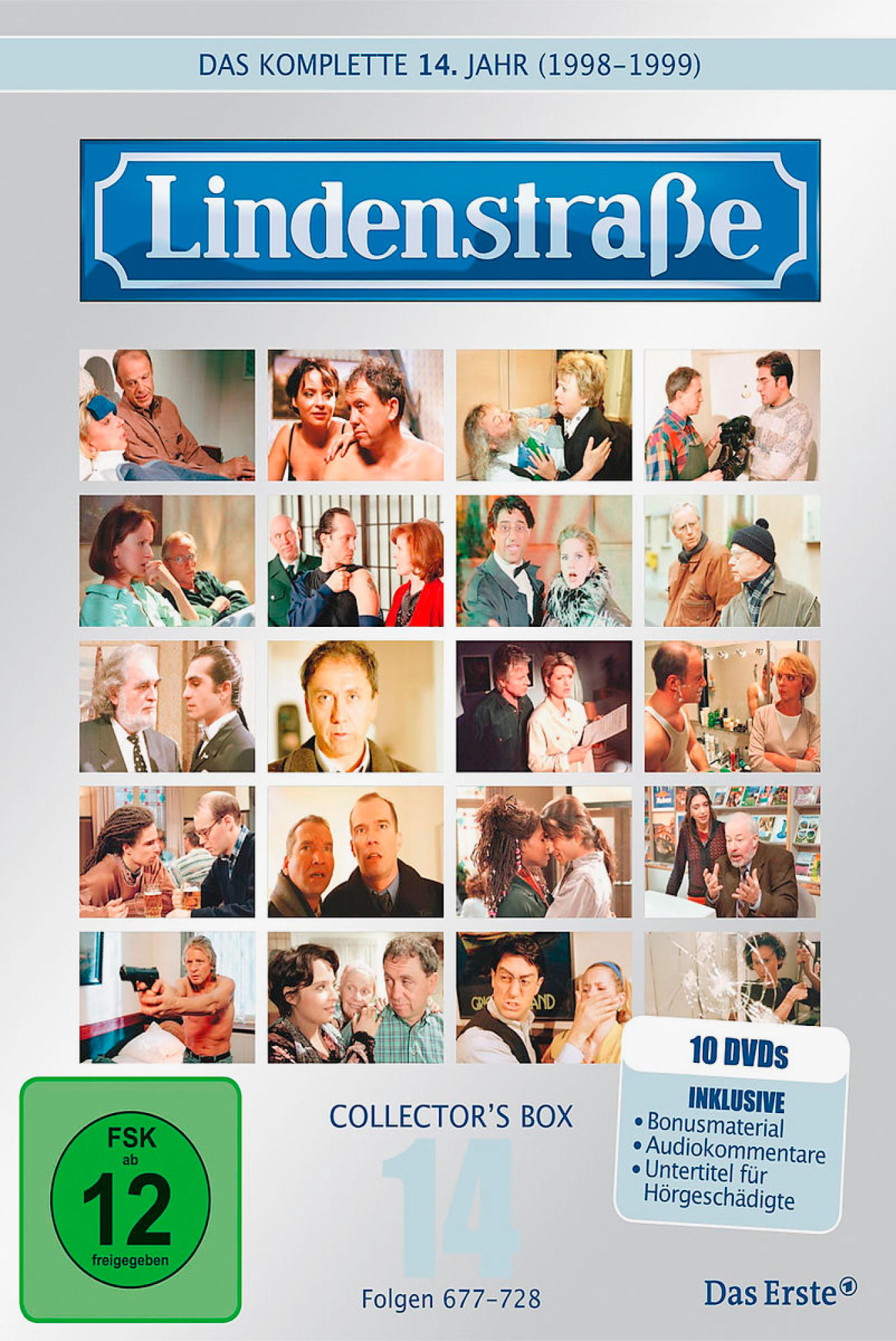 DVD-Hülle für die Serie Lindenstraße. Castfotos, Text: Das Komplette 14. Jahr (1998-1999).