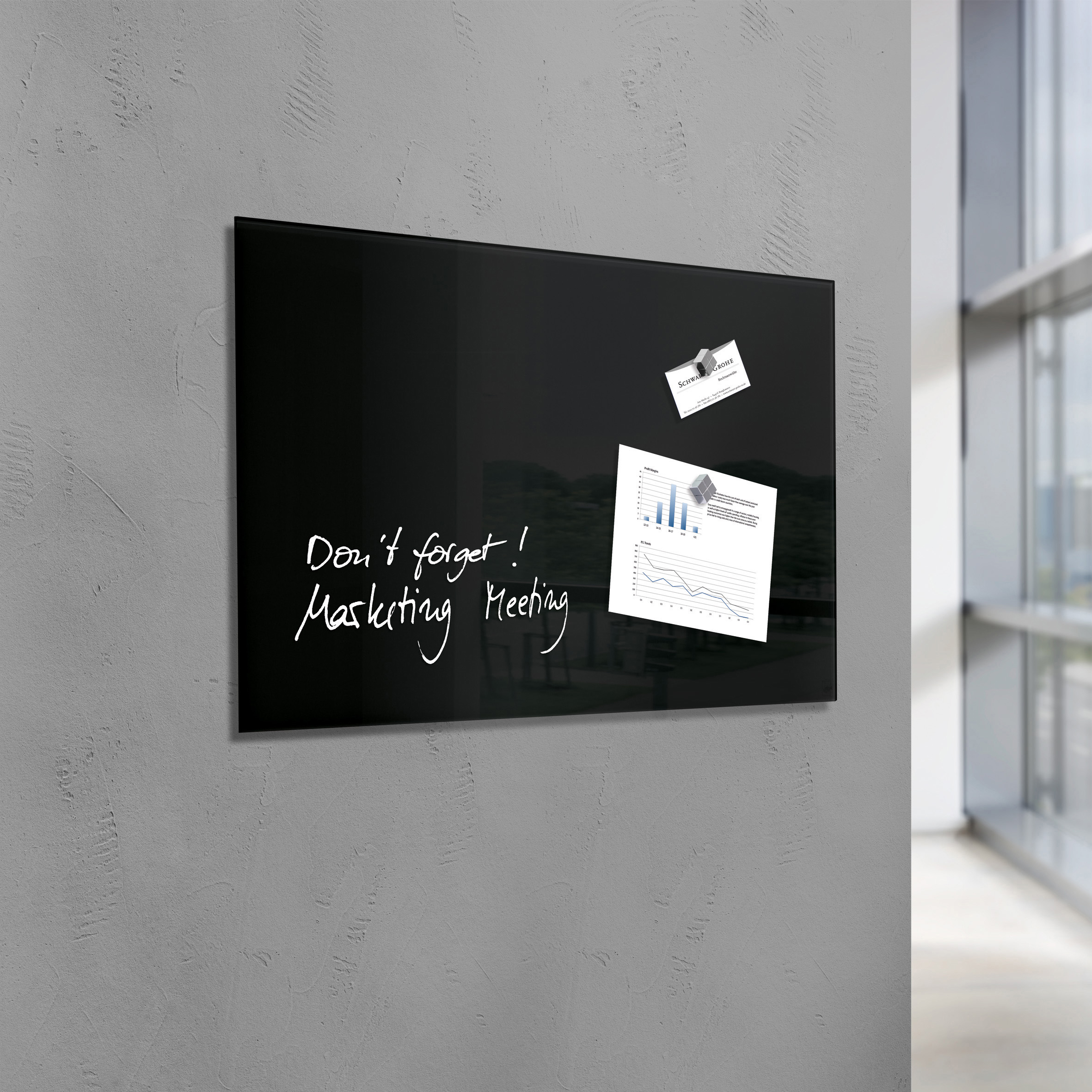 SIGEL GL 130 Glas-Magnetboard artverum Schwarz