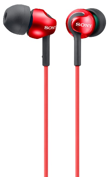 Auriculares botón - Sony MDR-EX110LPR.AE Rojo, 103dB