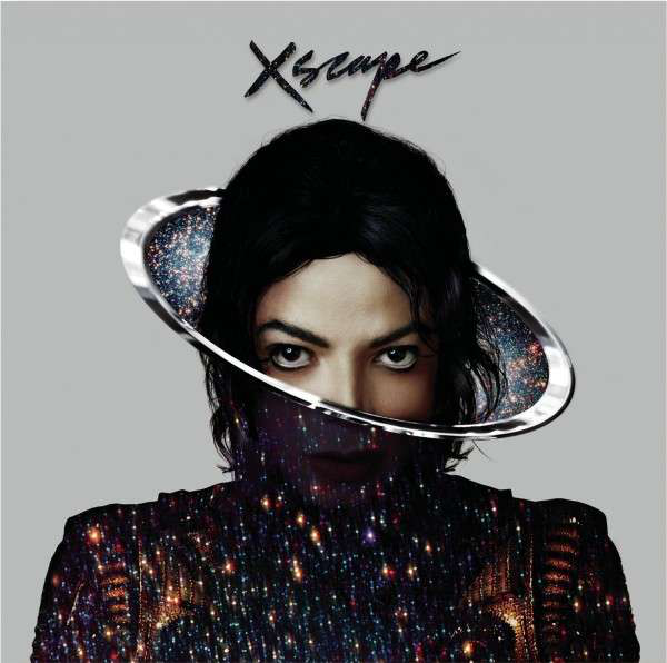 Michael Jackson album borítója. Michael Jackson portréja egy ezüst gyűrűvel a feje körül.