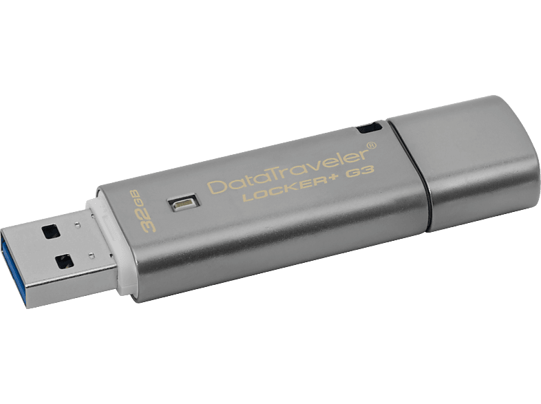 KINGSTON 894079 DTLPG3 Data Traveler Locker USB-Stick, 32 GB, Silber