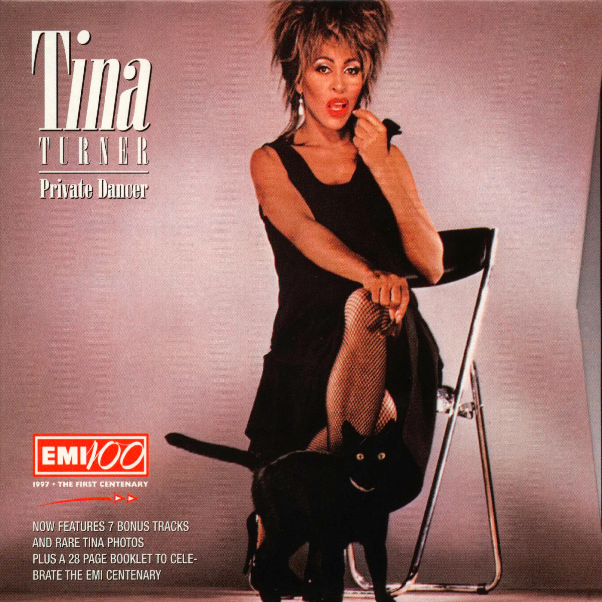 Tina Turner auf einem CD-Cover, posiert mit einer schwarzen Katze, mit Text und EMI-Logo.