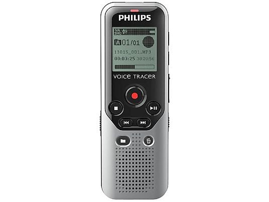 Grabadora de voz - Philips Voice Tracer, 4GB, Ranura micro SD, Hasta 42 horas, Gris