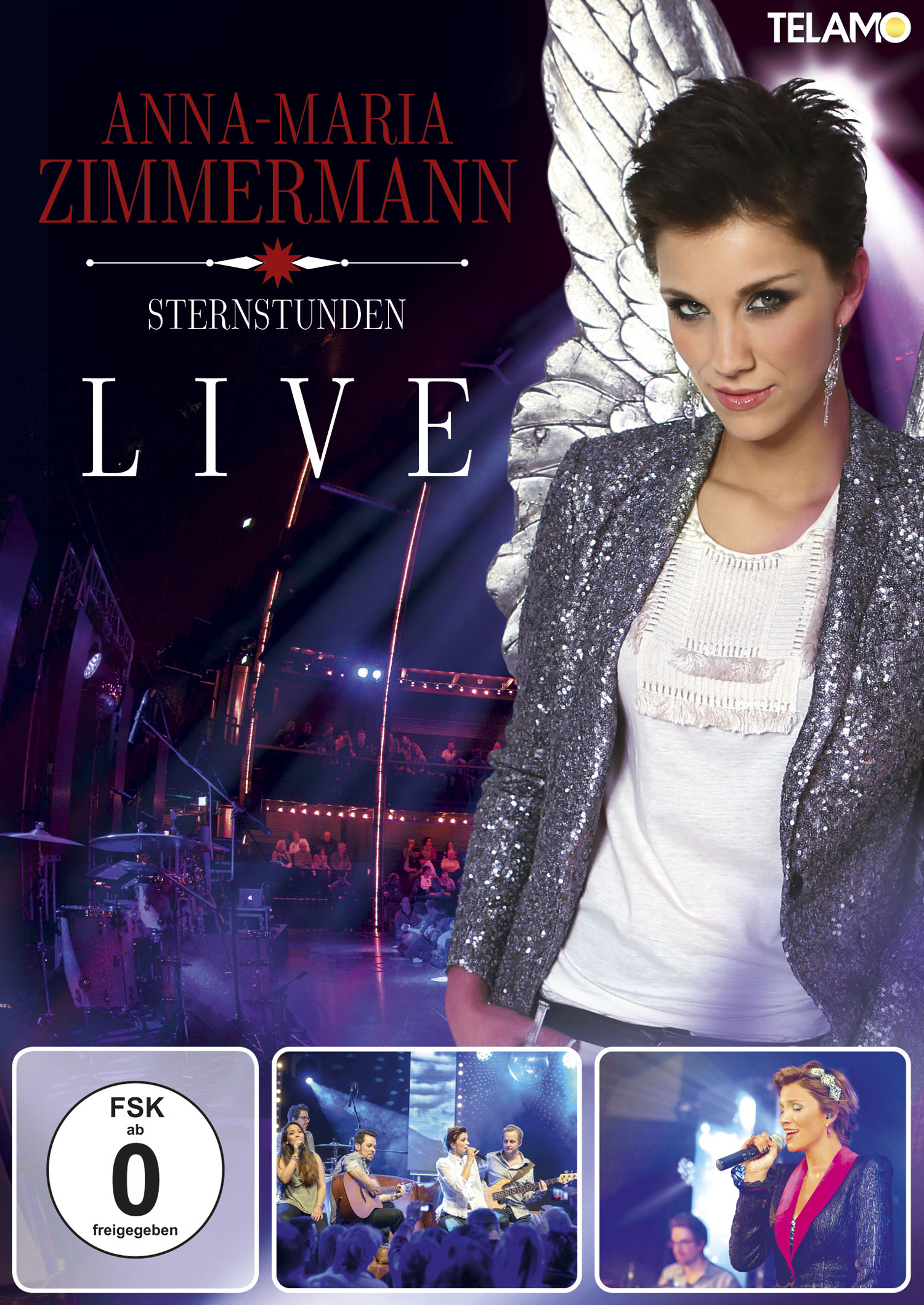 DVD-Cover: Anna-Maria Zimmermann, eine Sängerin, auf der Bühne, Live-Performance.