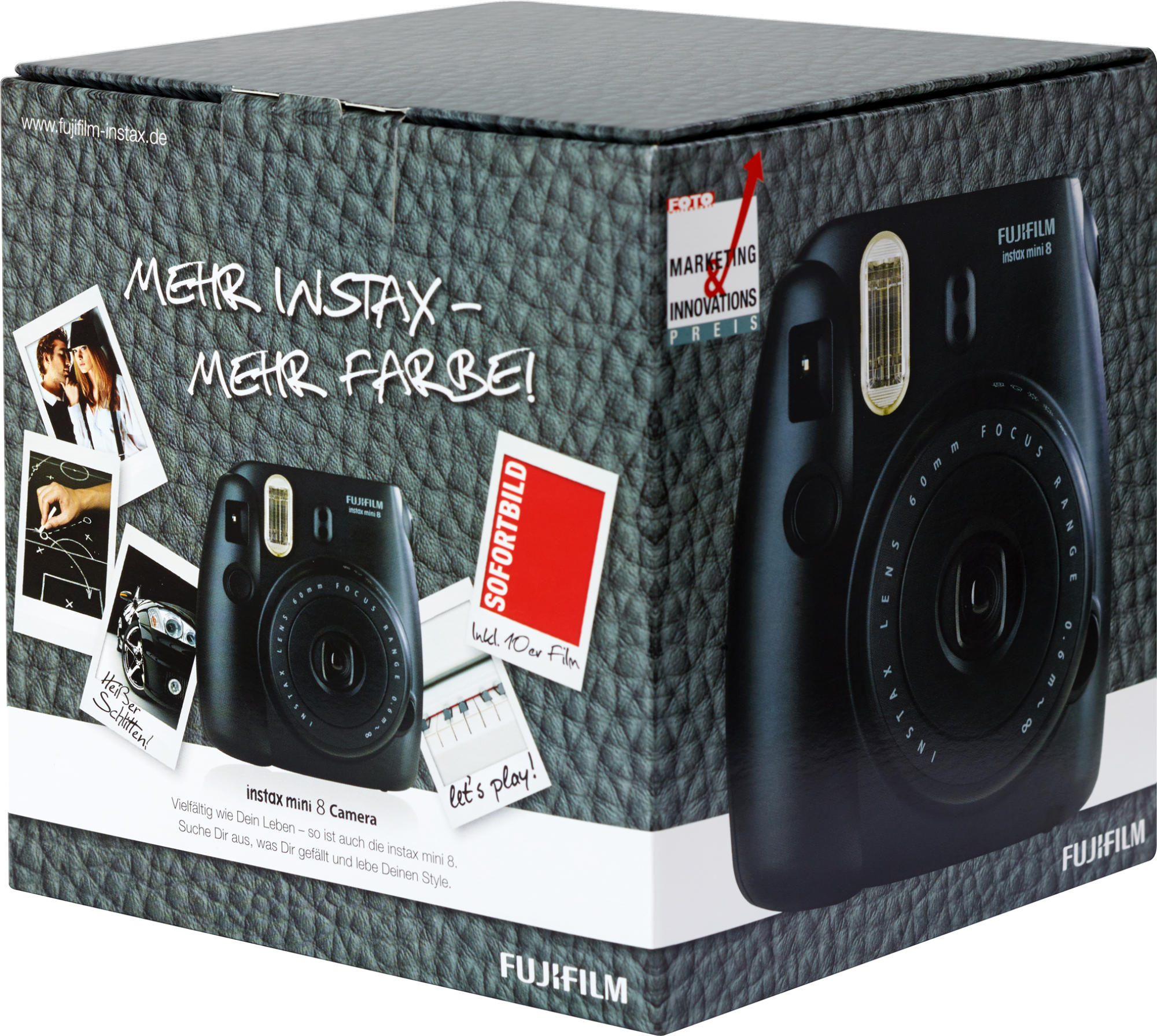 FUJIFILM Instax Mini 8 + Film Sofortbildkamera, Schwarz