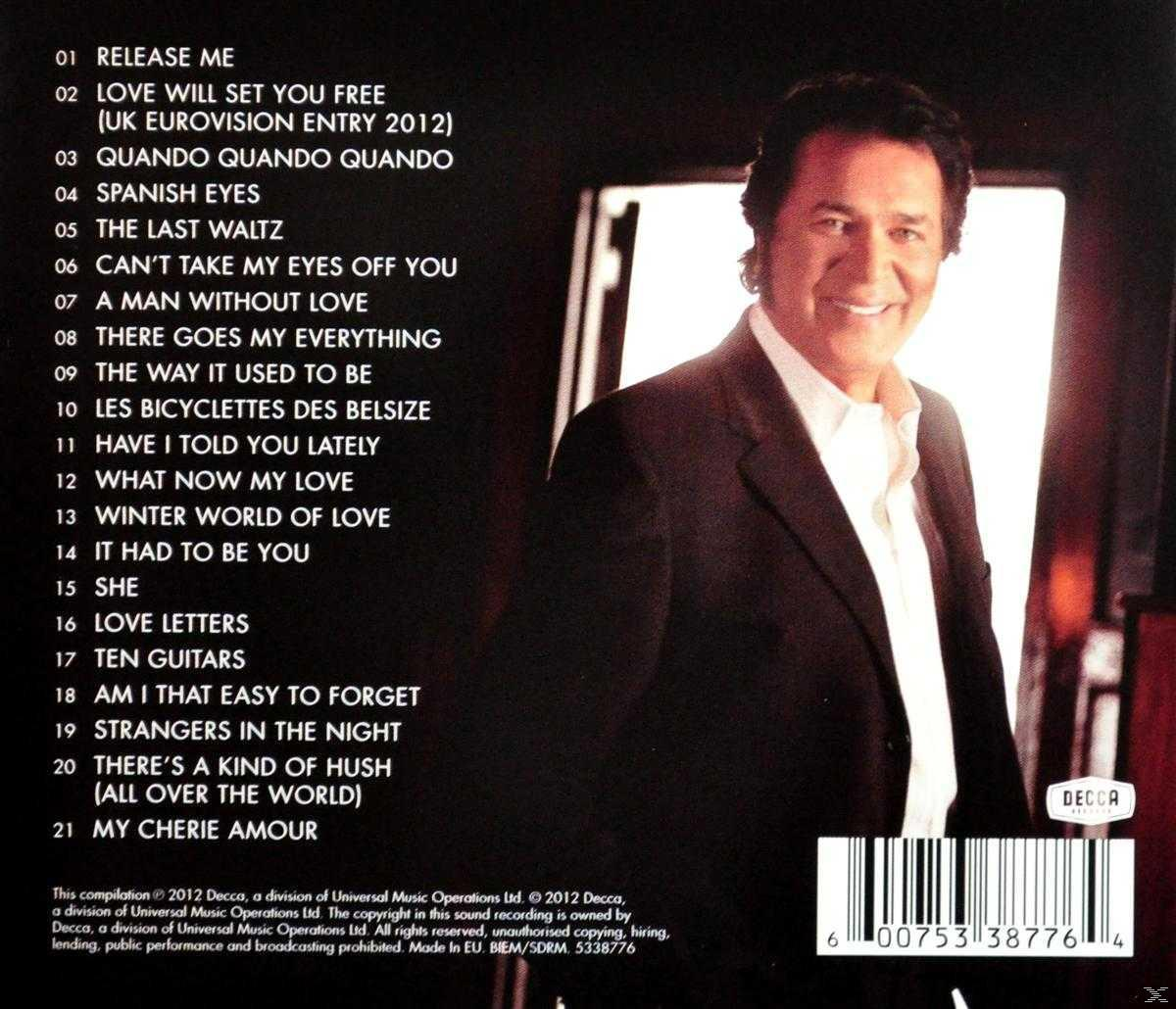 CD-Rückseite mit Songtiteln und einem Bild eines Mannes im Anzug.