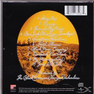 Pochette de l'album de The Black Crowes. Un cercle jaune avec des titres de chansons. Une figure dans le cercle.