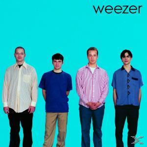 Albumcover von Weezer. Vier Männer stehen nebeneinander. Der Hintergrund ist blaugrün.