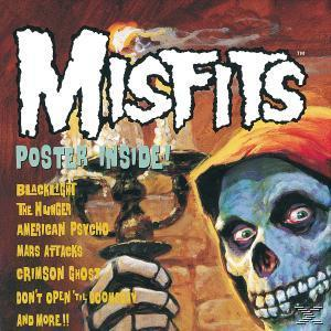 Misfits-Albumcover, ein Totenkopf mit Flammen und Text.
