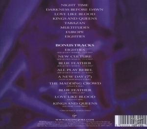 CD-Cover mit einer Liste von Titeln in Lila. Text beinhaltet 'The Killing Joke' und Songnamen.