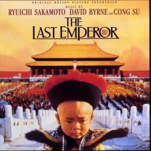 The Last Emperor Soundtrack-Cover. Ein junger Junge in kaiserlicher Kleidung und ein großer Palast im Hintergrund.