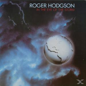 Albumcover für Roger Hodgsons "In the Eye of the Storm". Ein Globus in einem wolkigen Himmel, Blitze sichtbar.