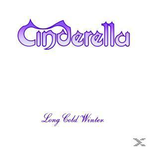 CD-Cover mit Text: Cinderella, Long Cold Winter. Lila Text auf weißem Hintergrund.