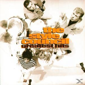 Albumcover mit Bandmitgliedern um ein Schlagzeug und Text 'The Style Council'.