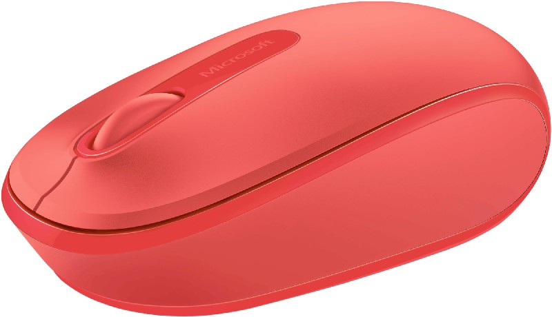 Ratón inalámbrico - Microsoft Wireless Mobile Mouse 1850, Rojo, Nano transceptor Plug-and-go