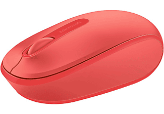 Ratón inalámbrico - Microsoft Wireless Mobile Mouse 1850, Rojo, Nano transceptor Plug-and-go