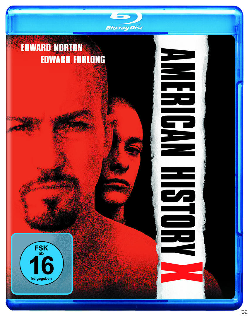 American History X Blu-ray Cover mit Edward Norton und Edward Furlong.