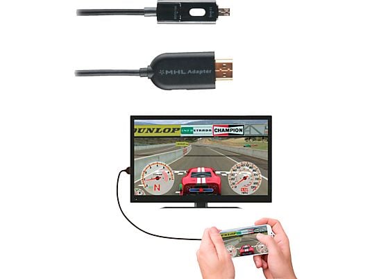 Cable MHL HDMI a Micro USB - Muvit MUNTC0010, 1.2 m, negro