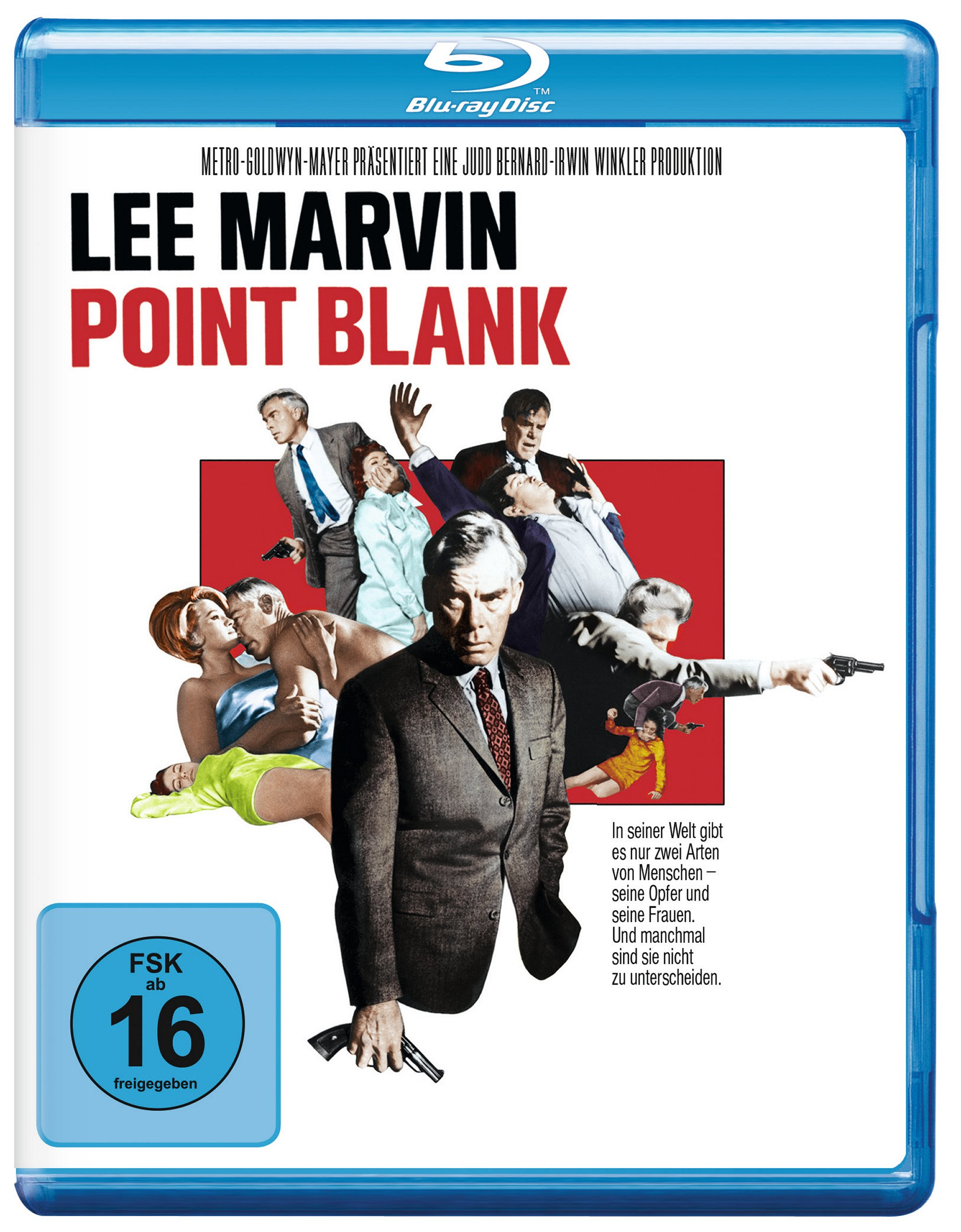 Blu-ray-Filmcover von Point Blank. Lee Marvin steht im Zentrum mit mehreren Personen.