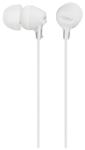 Auriculares de botón - Sony MDR-EX15LPW, Botón, Tapones de Silicona, Iman de Neodimio, Blanco