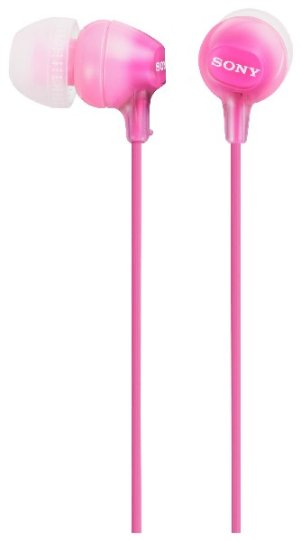 Auriculares de botón - Sony MDR-EX15LPPI, Botón, Tapones de Silicona, Iman de Neodimio, Rosa