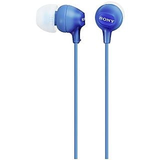Auriculares de botón - Sony MDR-EX15LPLI, 8Hz - 22.000Hz, 100dB/mW, Botón, Tapones de Silicona, Iman de Neodimio, Azul
