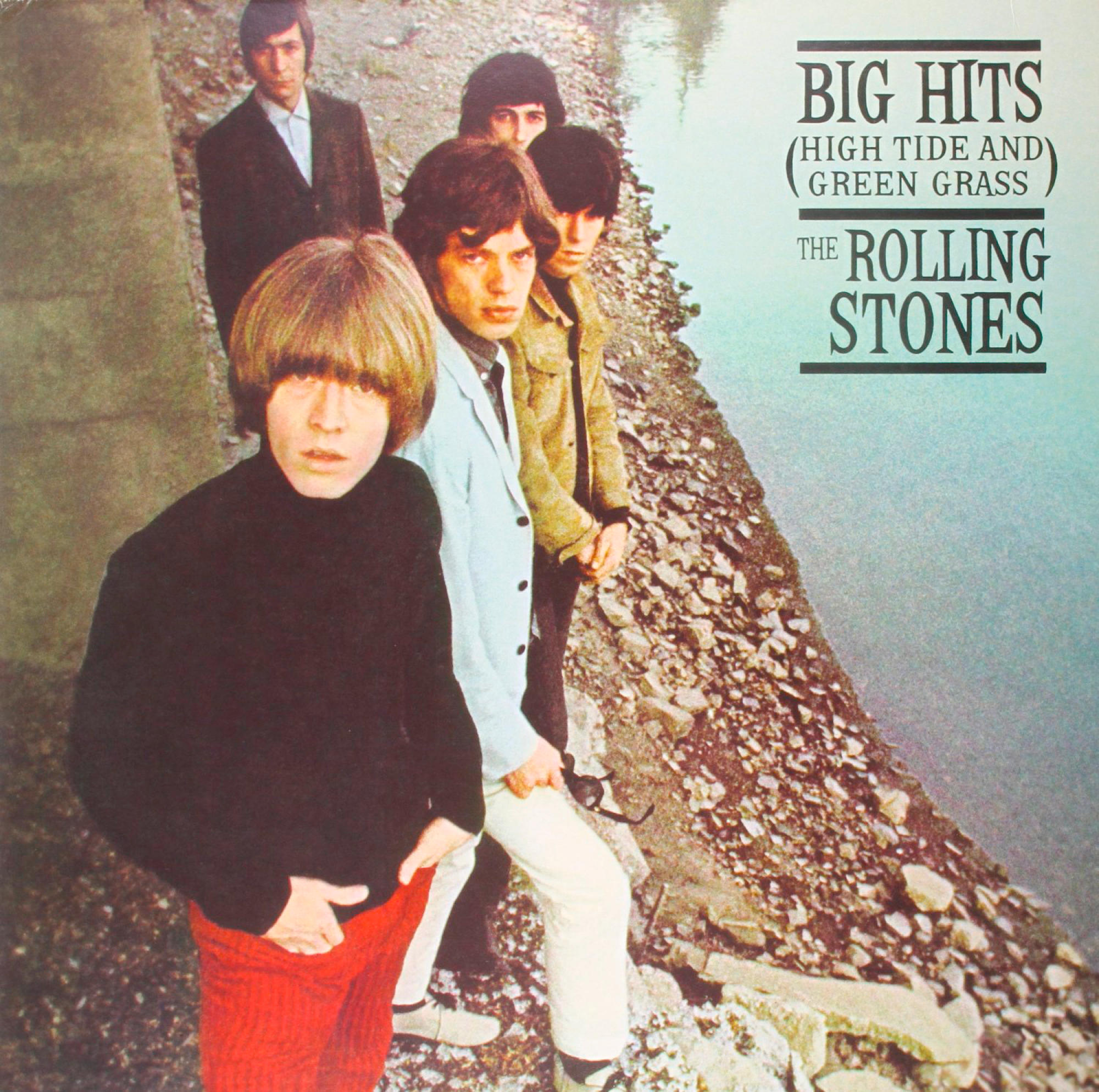 A The Rolling Stones album borítója. A zenekar tagjai egy víztest jobb oldalán állnak.