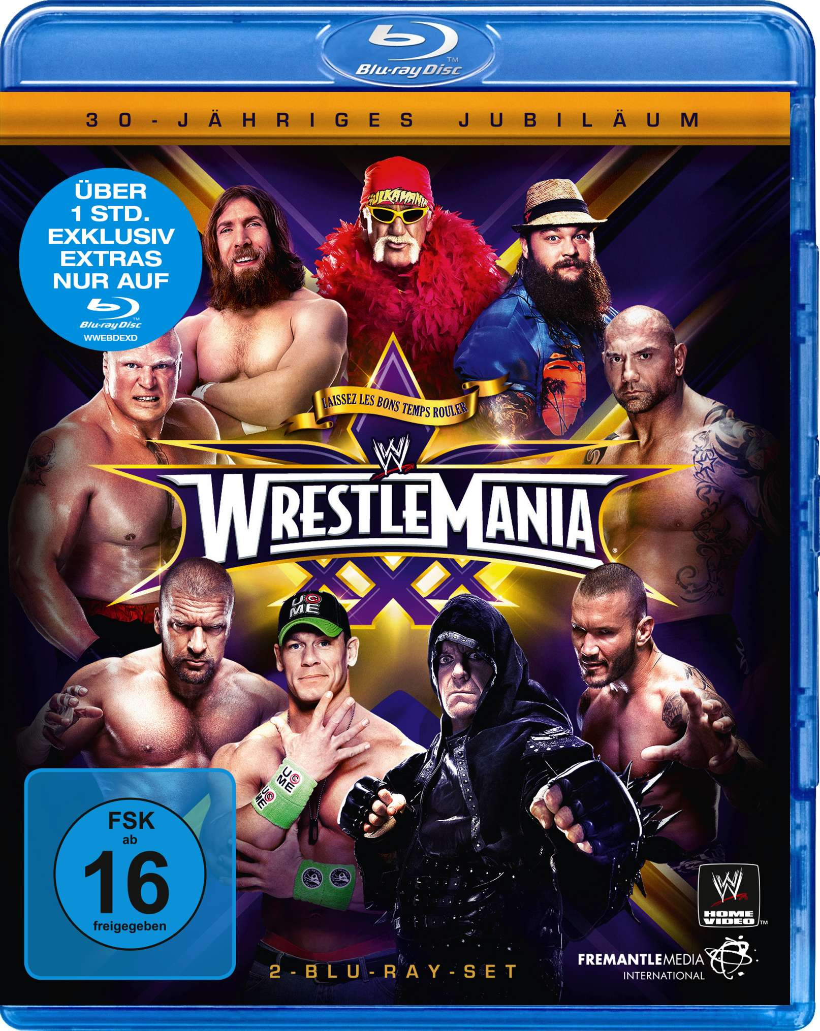 Wrestlemania Blu-ray-Cover. Auf dem Cover sind mehrere Wrestler abgebildet.