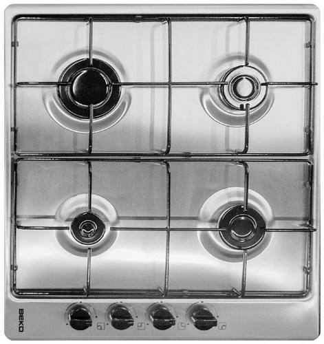 Encimera - Beko HIZG 64101 SX, Gas Butano (opc. G. Natural), 4 quemadores, Inox