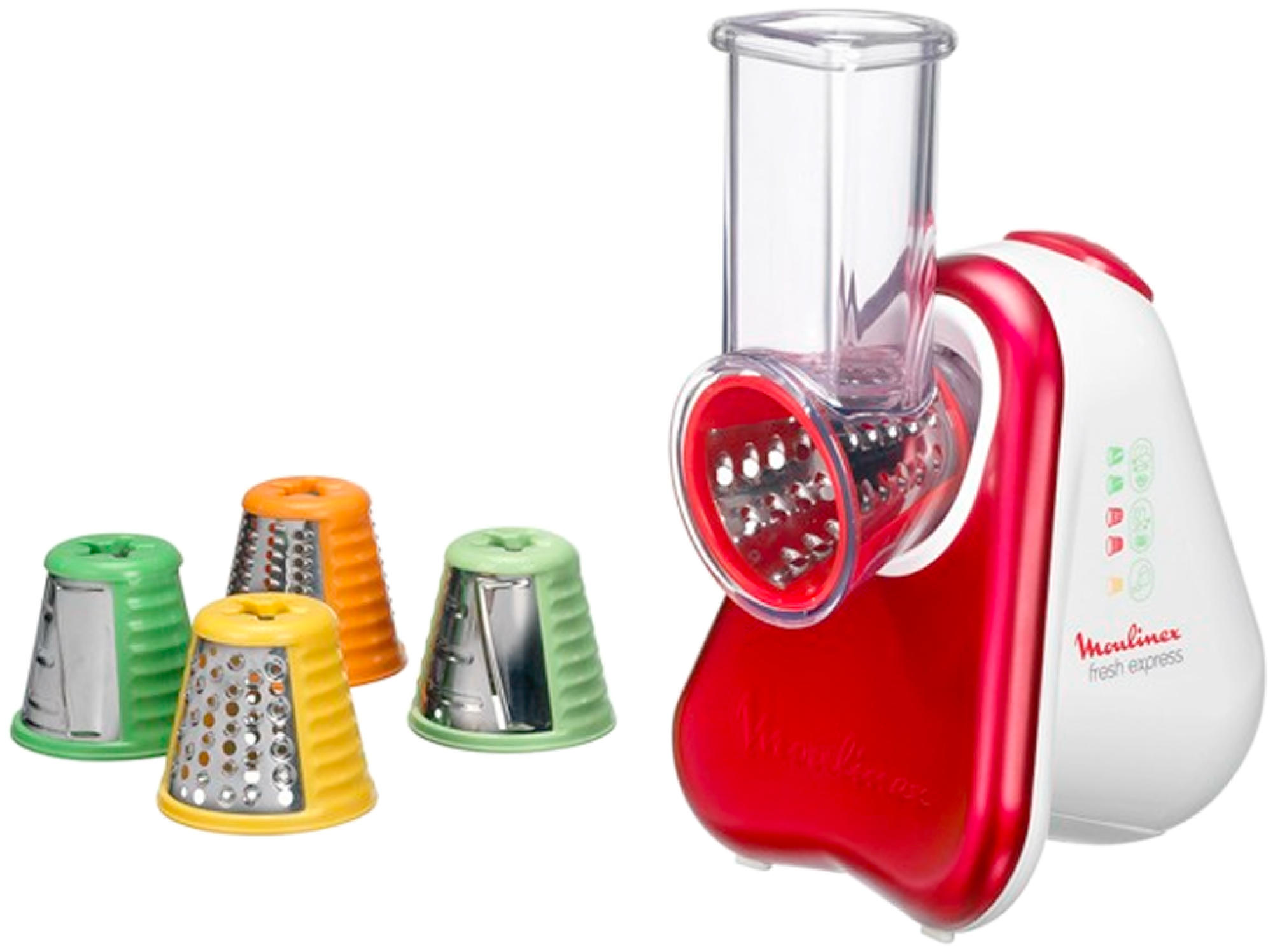 Rallador - Moulinex DJ755 FRESH EXPRESS PLUS Potencia 150W, Múltiples accesorios, Tamaño compacto