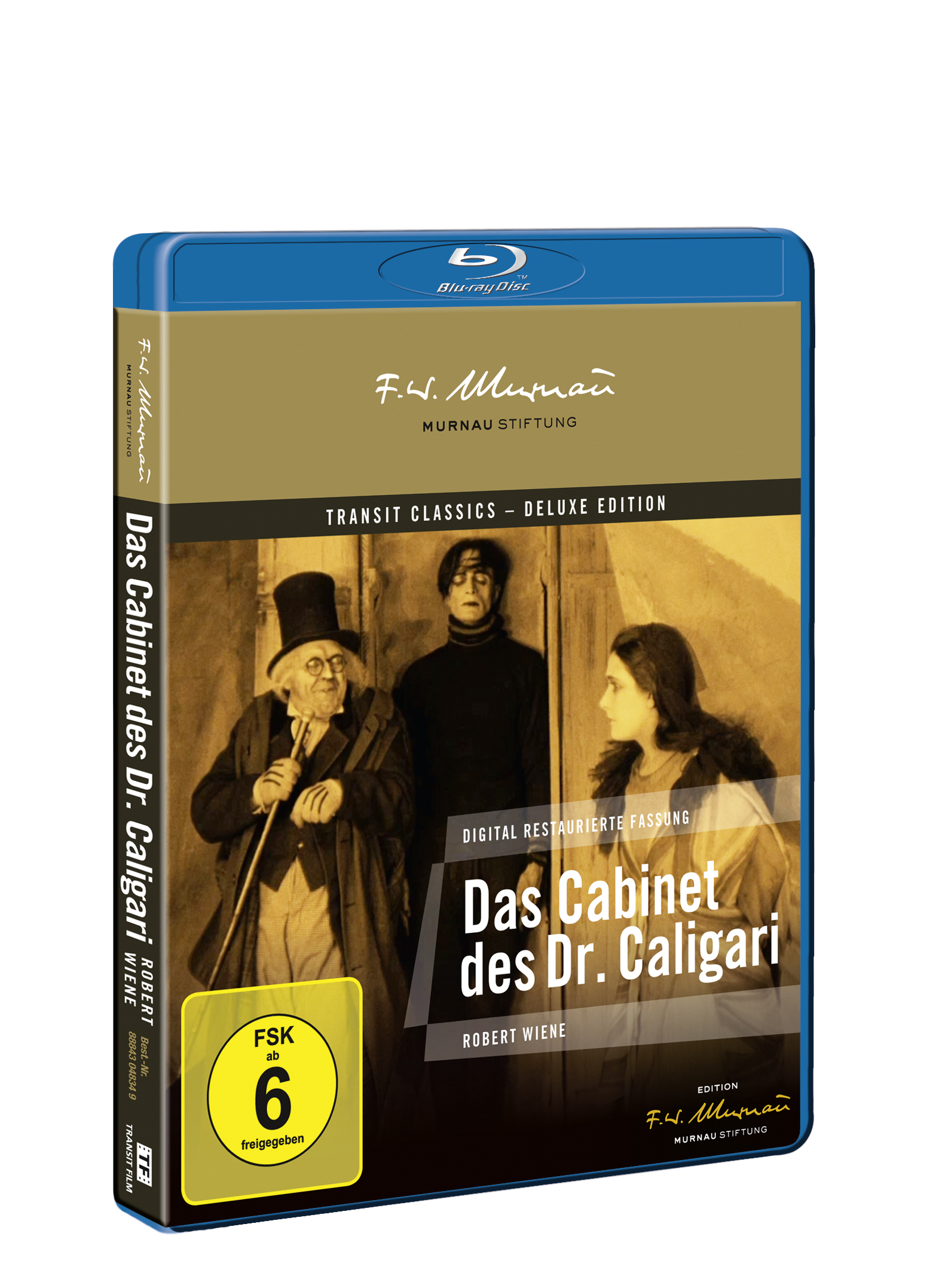 Blu-ray Disc Cover. Zeigt Schauspieler und Text auf Deutsch. Titel: Das Cabinet des Dr. Caligari.