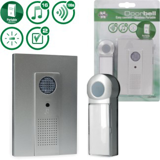 SMARTWARES Kabellose Funk-Türklingel DB286A Grau