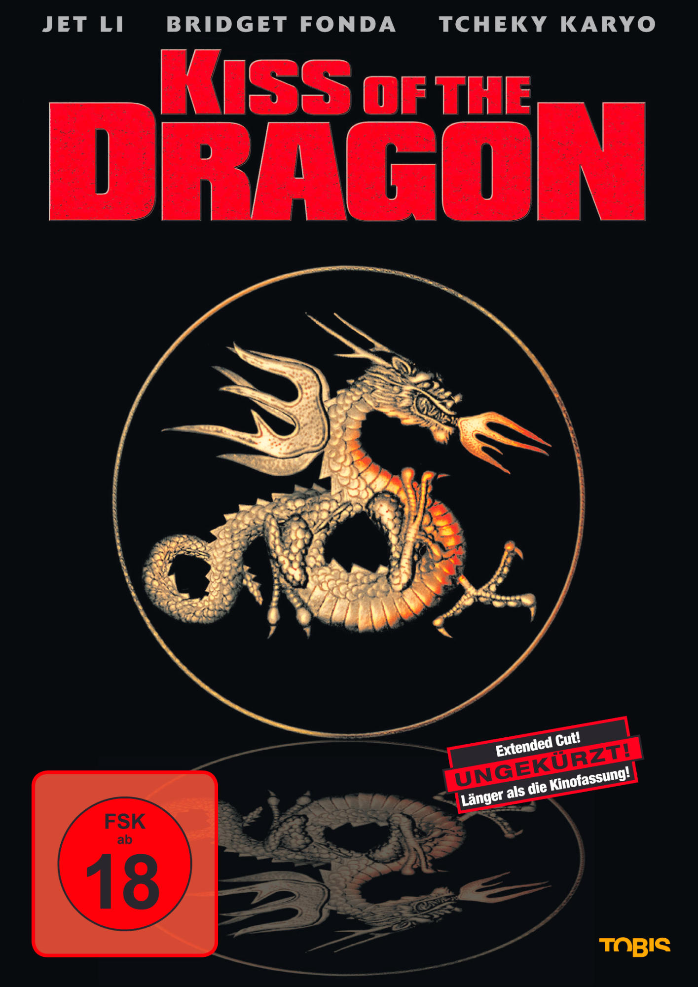 DVD-Cover mit einem Drachen und Text auf schwarzem Hintergrund.
