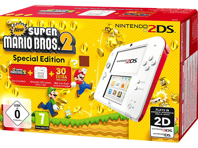 NINTENDO 2DS rood/wit + New Super Mario Bros 2