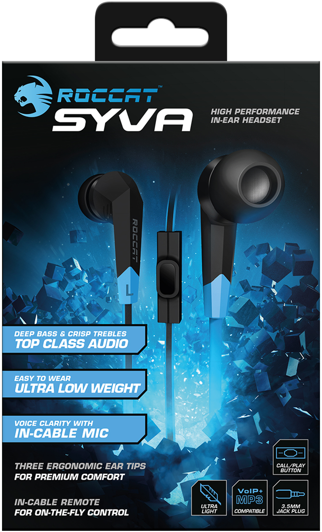 ROCCAT Syva, In-ear Headset Schwarz/Blau