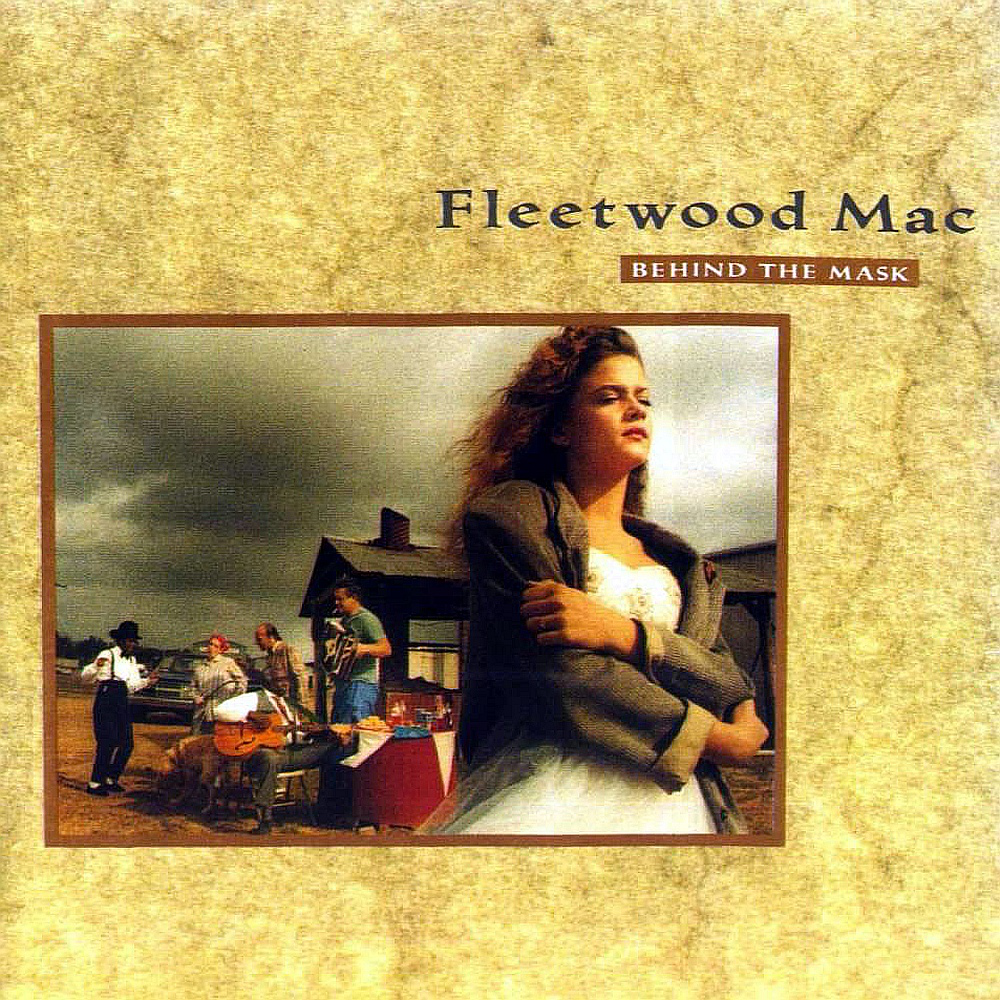 Album borító. Fleetwood Mac, nő egy mezőn, a háttérben egy zenekarral.