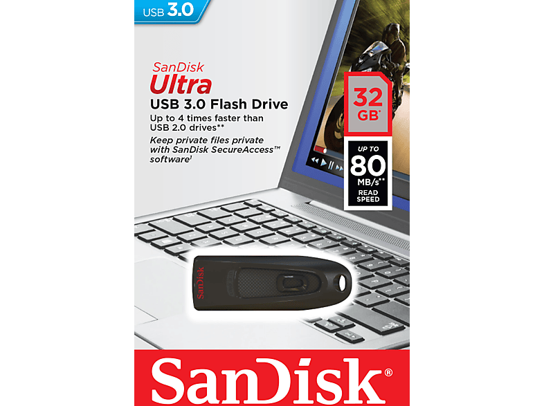 SANDISK 32GB Ultra USB 3.0 USB Stick, Flash-Laufwerk; USB-Stick — Foto 5 von 5