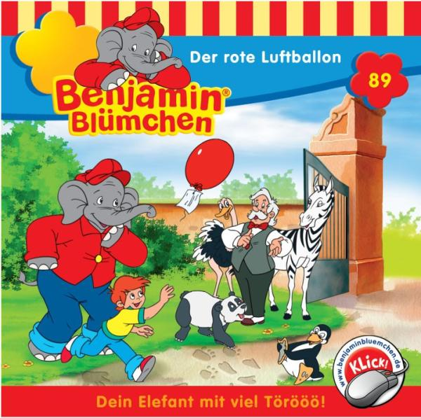 Cover eines Kinderbuchs mit Zeichentrickfiguren und dem Titel 'Der rote Luftballon'.