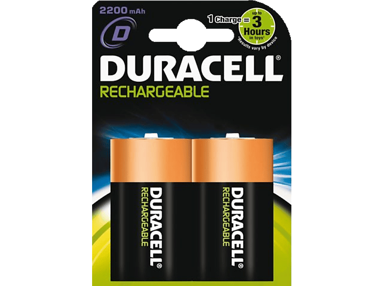DURACELL Oplaadbare D-batterij 2 pak