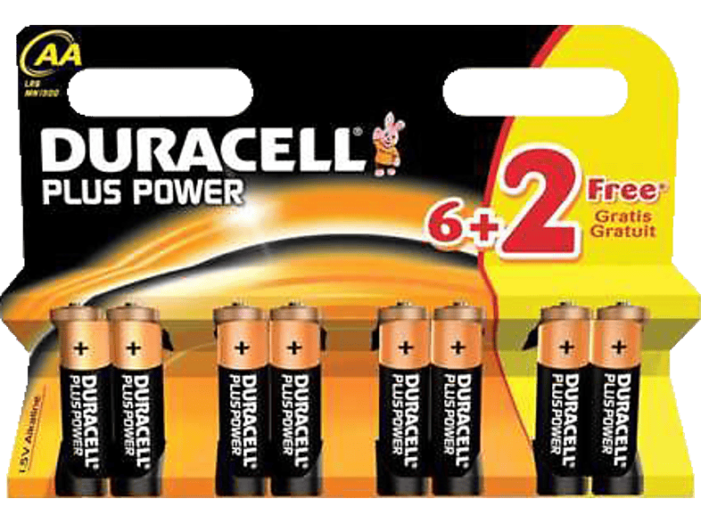 DURACELL Plus Power AA batterij 6+2 pak