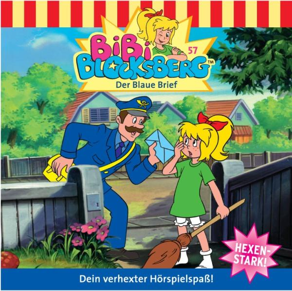 Bibi Blocksberg-Cover. Bibi und ein Postbote mit einem Brief. Der Text 'Hexen-stark!'