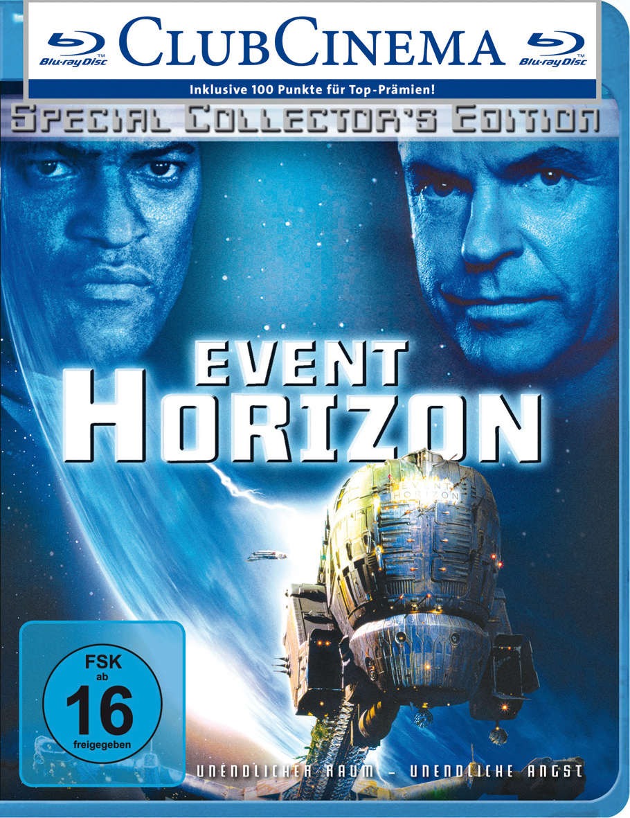 DVD-Cover mit Gesichtern von zwei Männern und einem Raumschiff. Blaues und weißes Farbschema.