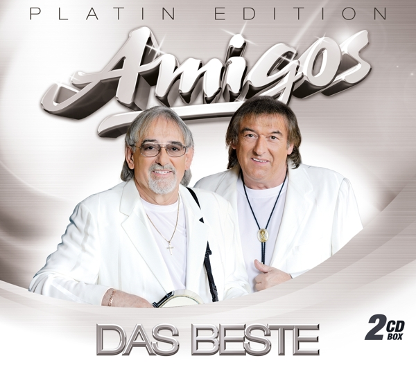 CD-Cover von 'Amigos' mit zwei Männern in weißen Anzügen, mit Text.