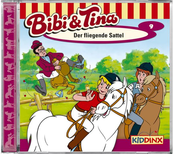 CD-Cover von "Bibi & Tina". Es zeigt zwei Mädchen auf Pferden und einen Mann im Hintergrund.