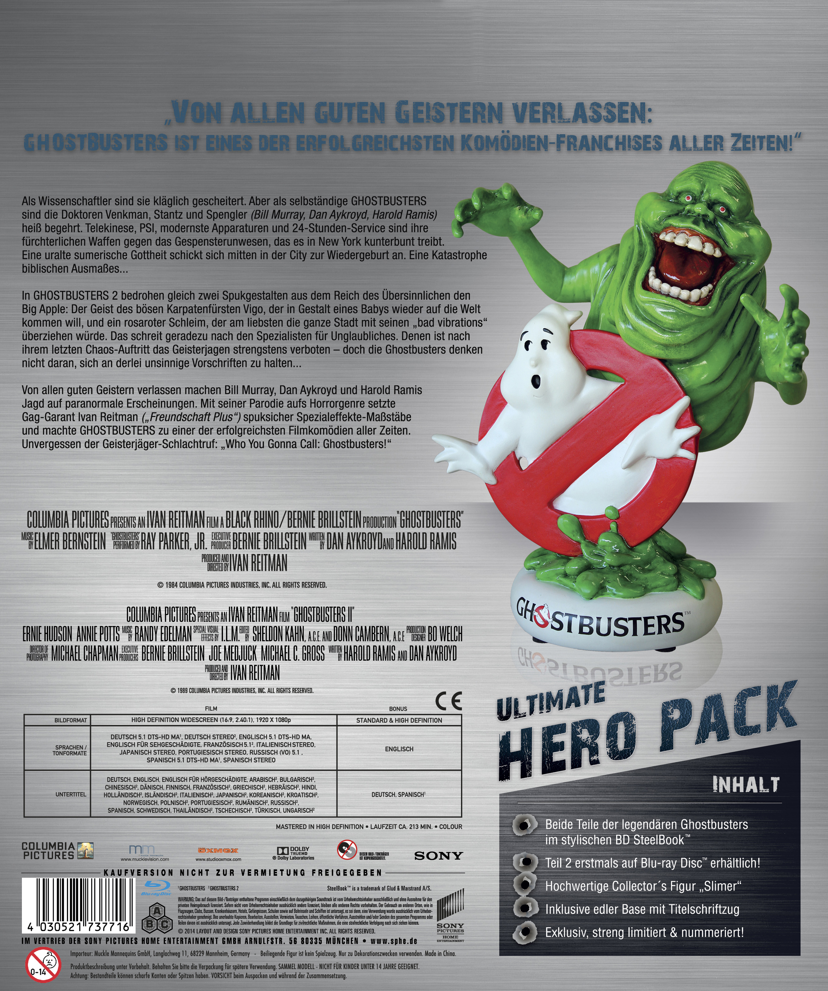 Ghostbusters I + II (Ultimate Hero Pack inklusive 19 cm Figur) Blu-ray