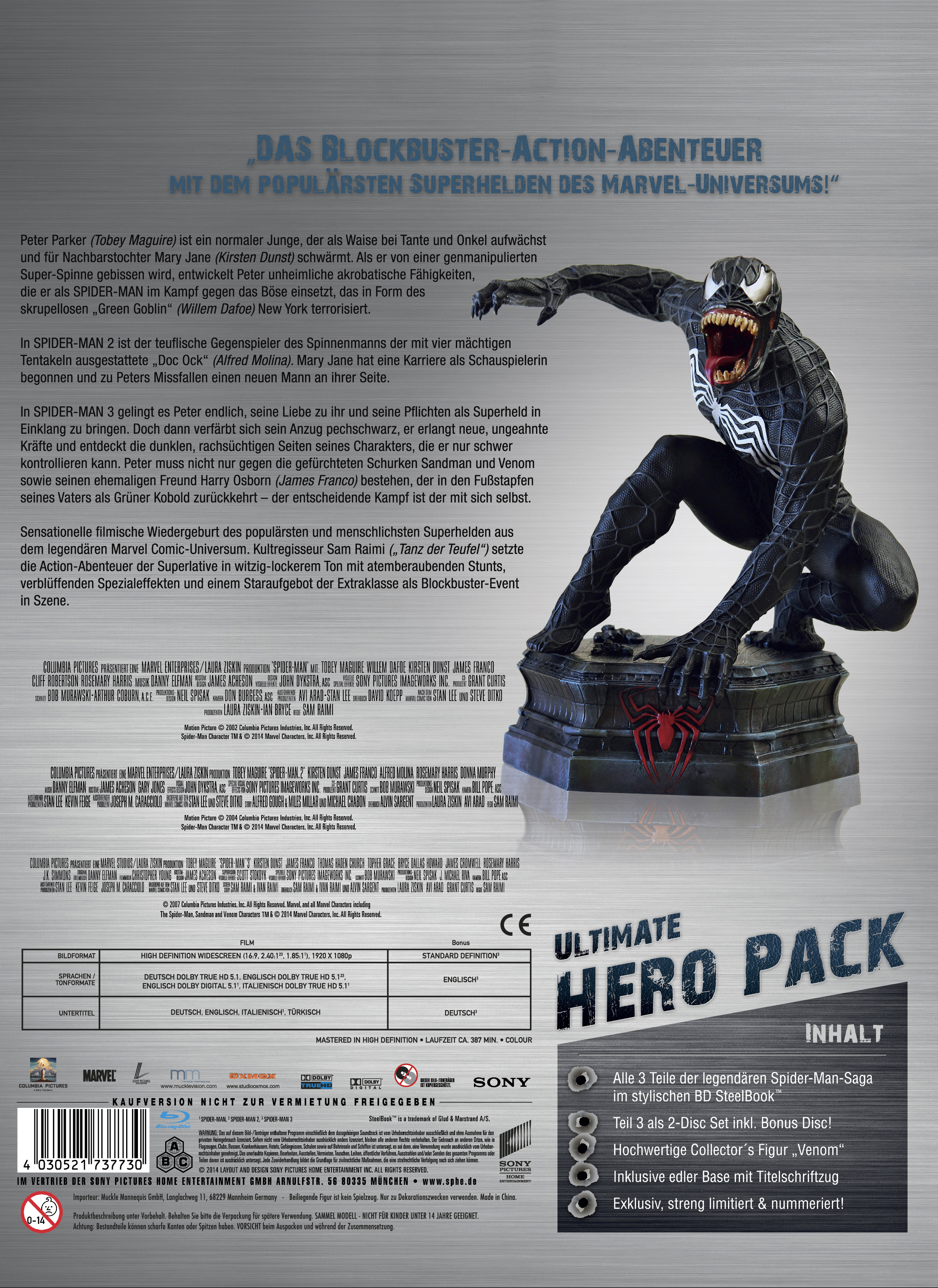 Spider-Man 1-3 (Ultimate Hero Pack inklusive 22 cm Figur) Blu-ray