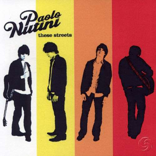 Paolo Nutini 'These Streets' album borító. Négy sziluett színes háttérrel.