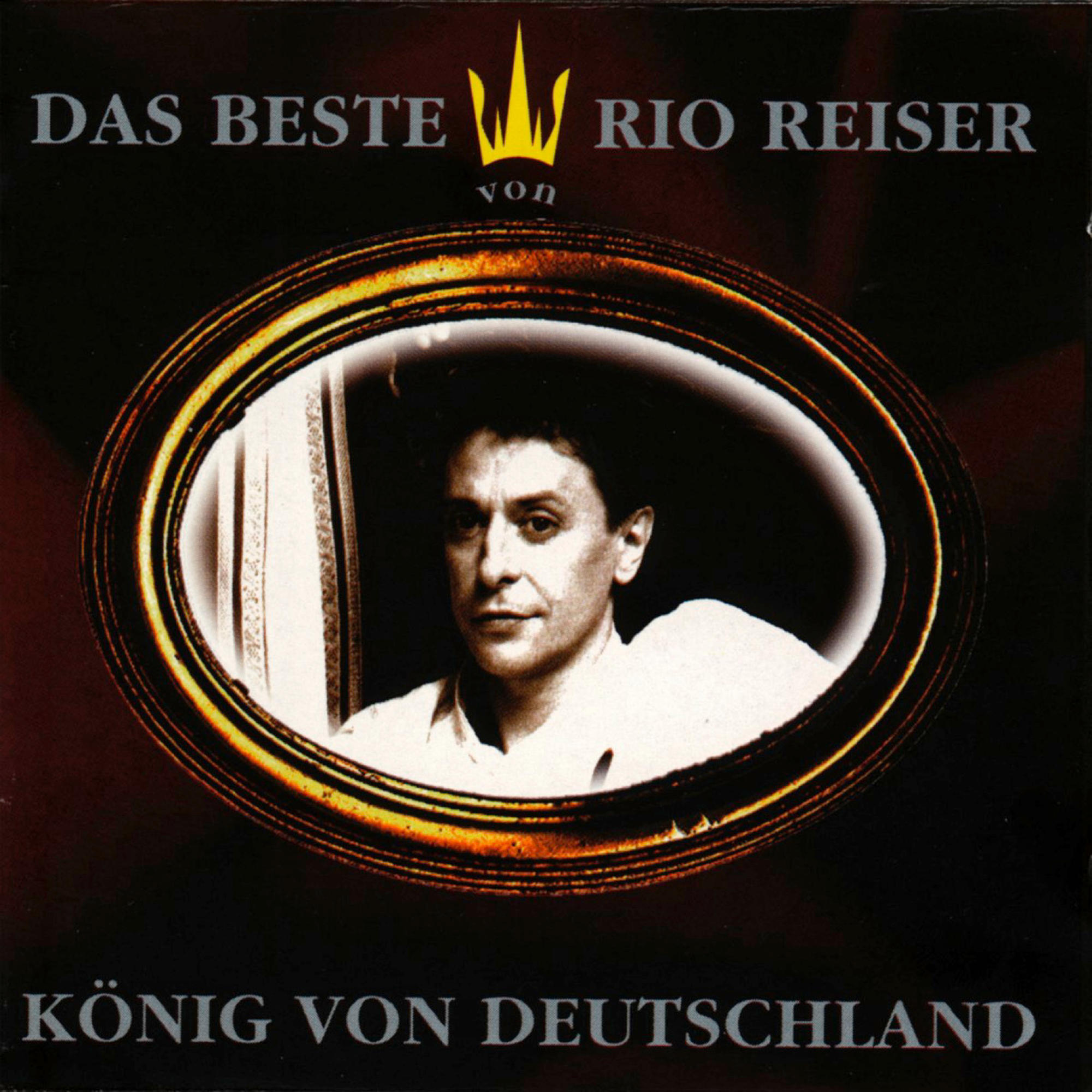 Albumcover mit einem Porträt eines Mannes in einem ovalen Rahmen, mit deutschem Text.