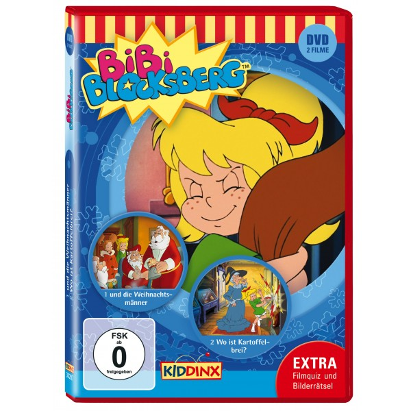 DVD-Hülle mit Cartoon-Bild eines Mädchens und Text. Die Hülle hat blaues und rotes Design.