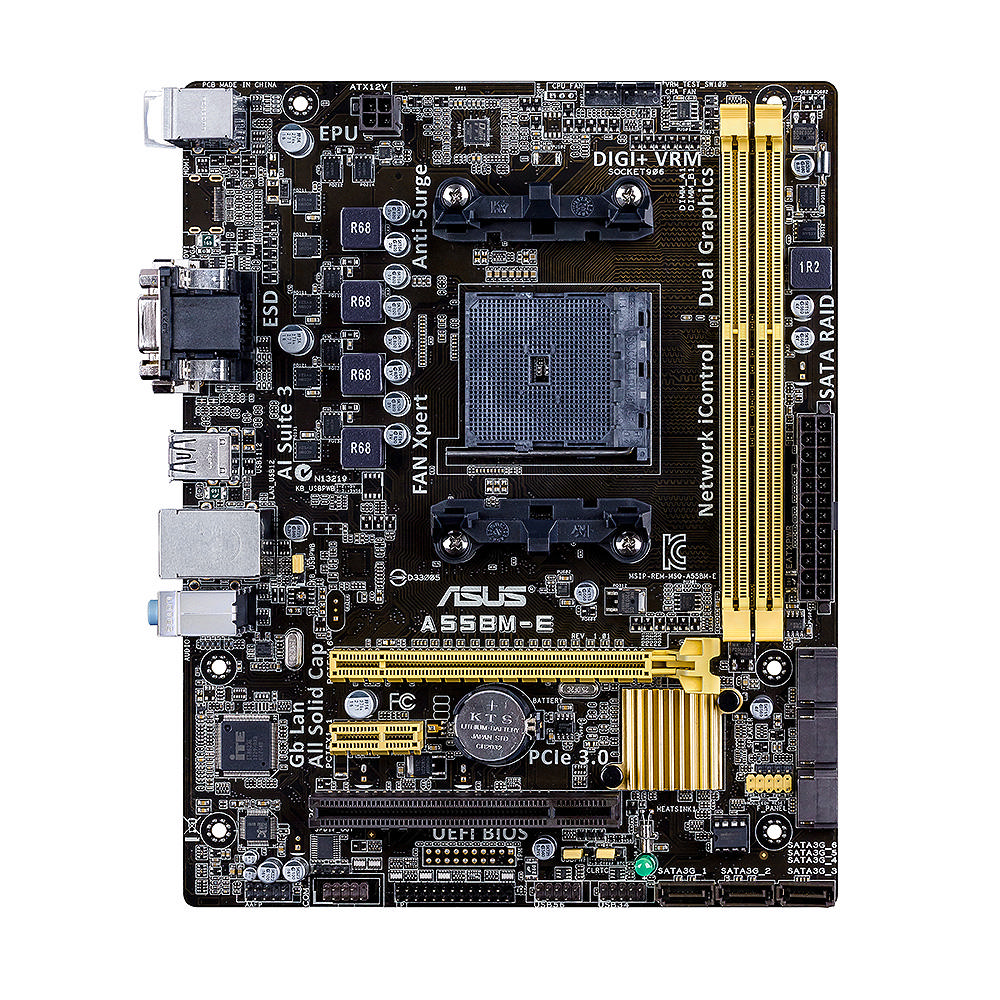 ASUS A55BM-E Soket FM2+ DDR3 2133MHz S+V+GL+16X Anakart
